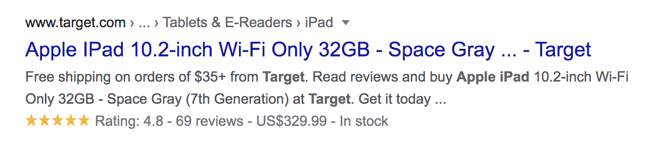 пример схемы в поисковой выдаче