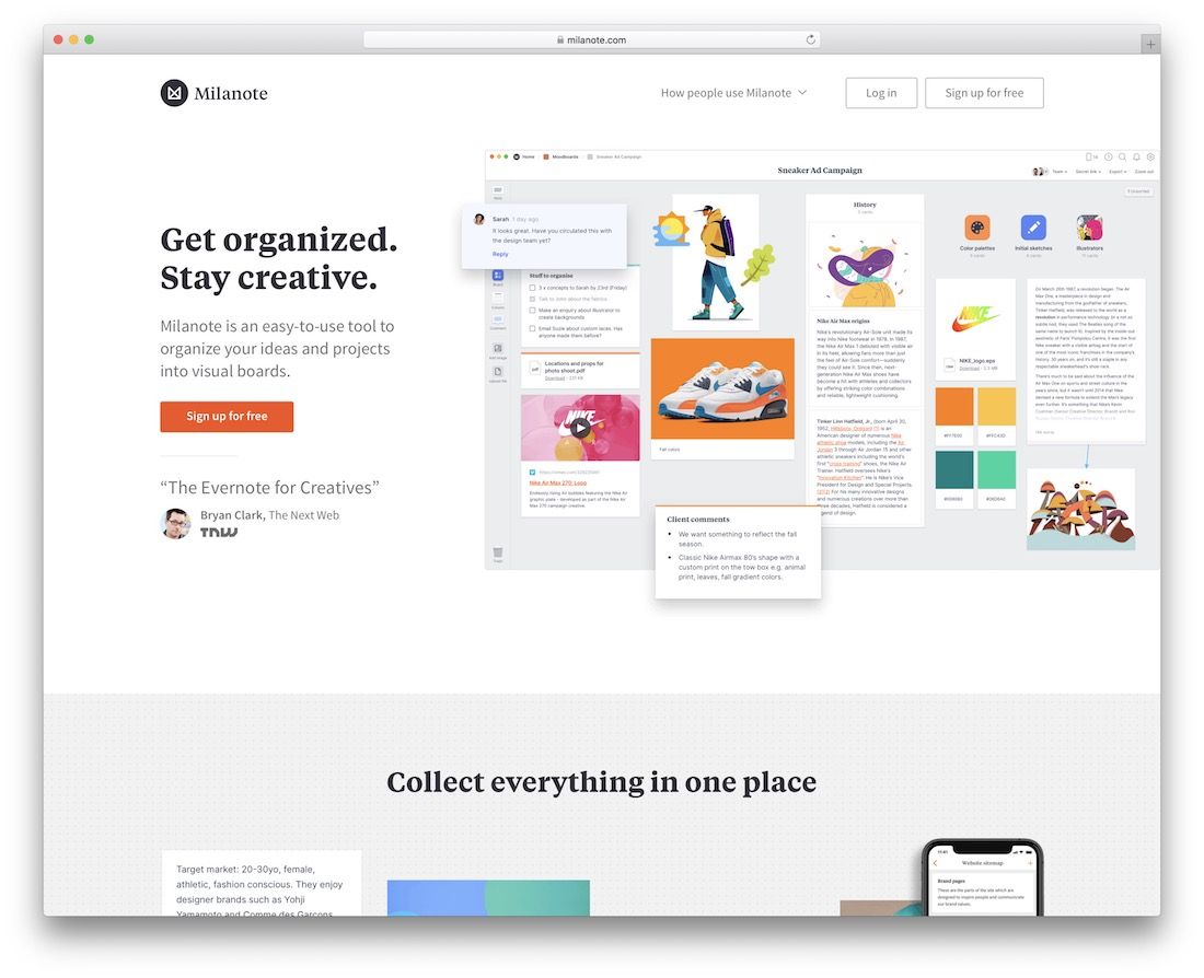 milanote online notes tool app