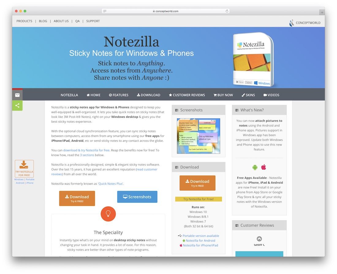 notezilla online notes taking tool