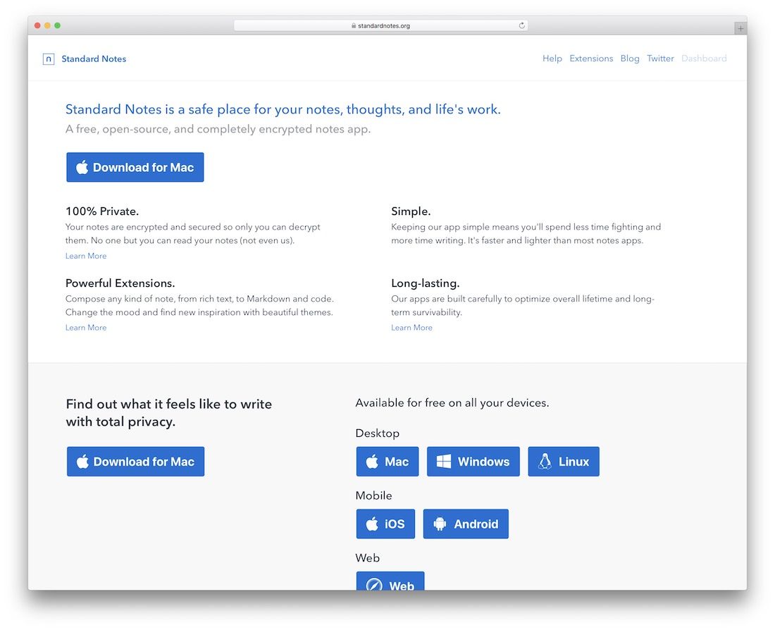 standardnotes online notes tool app