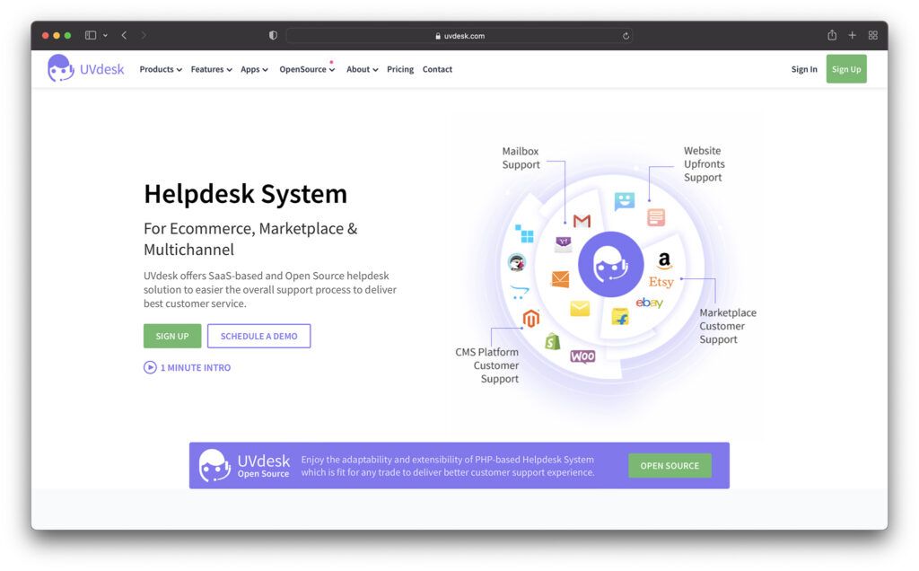 uvdesk - лучшее программное обеспечение службы поддержки для электронной коммерции