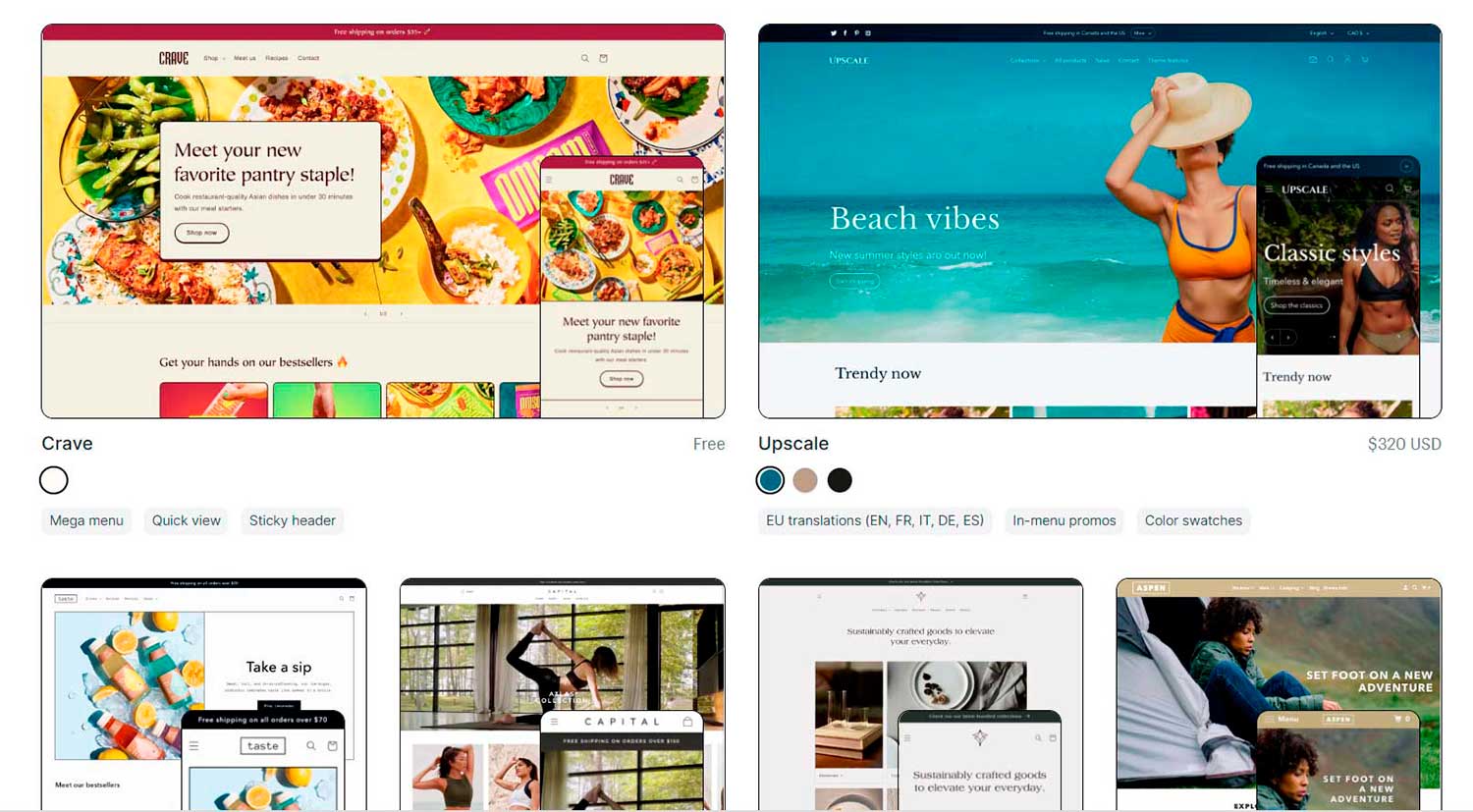 Эксклюзивные темы для Shopify